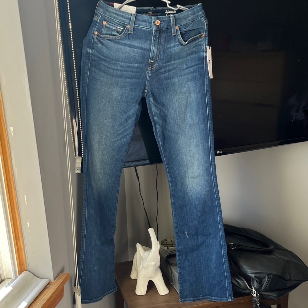 7 For All Mankind Dark Blue Flare Jeans